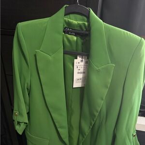 Zara Bright Green Tailored Blazer